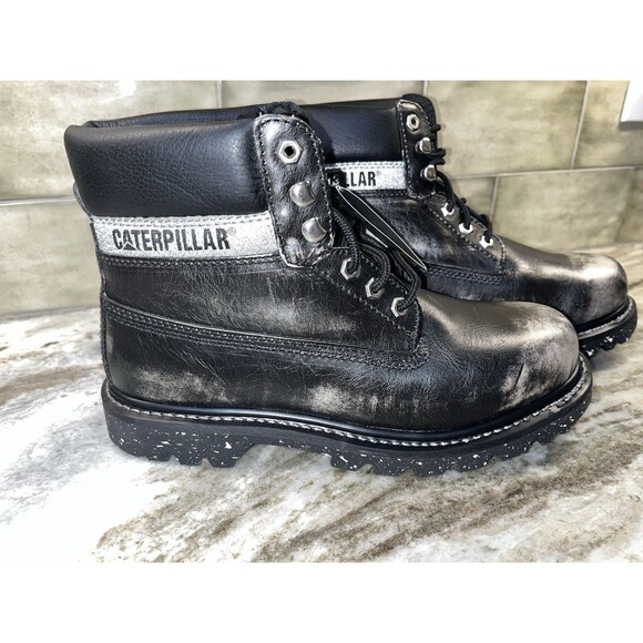 Women's Caterpillar Boot Colorado Silver Alias Black Leather P307009 Size 10 NIB - Picture 9 of 15